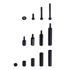 Lystaii 320Pcs M2 Nylon Hex Spacer Standoff Kit Male Female Screw Nut Threaded P