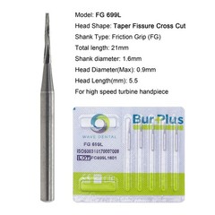 Wave Dental Carbide Burs Surgical Bur 25mm Friction Grip FG High Speed 702 701