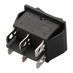 BAOMAIN DPDT Momentary Rocker Switch (ON)-Off-(ON),6-Pin 3 Position Black