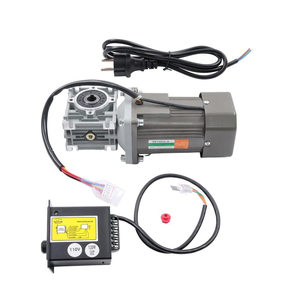 Worm Gear Motor with Speed Controller 120W 110V 80K 18RPM CW/CCW 14mm Shaft
