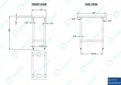 30 in. x 15 in. Stainless Steel Table