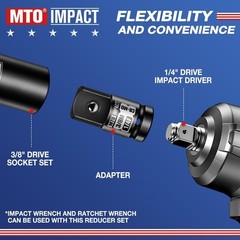 MTO 4-Piece 1/4″ Female to 3/8″ Male Impact Socket Adapter Set, BRAND NEW