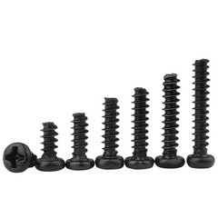 M1-M5 Round Head Screws Black Zinc Flat Tail Self Tapping Phillips Pan Screw