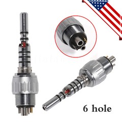 6-Hole Quick Coupler with LED Light for KaVo Fiber Optic Dental Handpiece