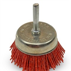 2″ Nylon End Cup Brush 1/4″ Shank Coarse 3 Pack Red Drill Brush Wire Abrasive