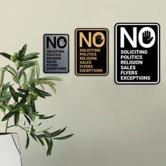 Portrait Round No Soliciting No Politics No Religion No Sales No Flyers