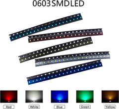 0603 SMD LED Diode Lights Assorted Kit (Mini Chip 1.6Mm X 0.8Mm for PCB DC
