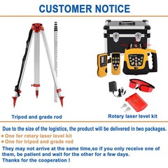 500m Self-leveling Red Laser Level 360 Rotating Rotary w/1.65M Tripod + 5M Staff