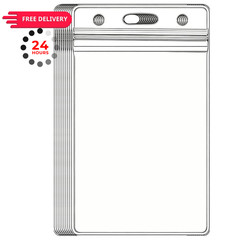 10 Pack Vertical ID Badge Holders – Extra Thick Clear Vertical,