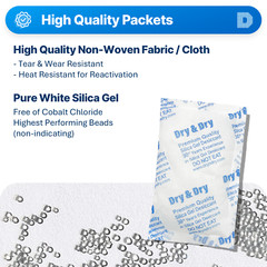 100 gram X 2 Packets “Dry & Dry” High Quality Pure Reusable Silica Gel Desiccant