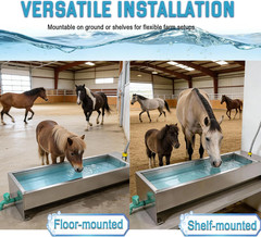 Automatic Livestock Water Trough 12 Gal/ 48 Quart Livestock Animal Stainless Ste