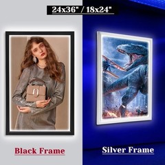 24″x33″/ 24″X36″, 27″ x 40″ LED Backlit Movie Poster Art Picture Frame Light Box