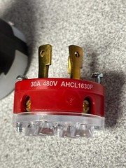 NEW Eaton AHCL1630P Red Locking Ultra Grip Plug NEMA L16-30P 30A 480V 3ØY 3P4W