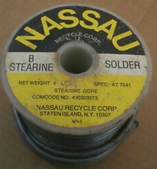 NASSAU Lead Stearine Core Solder – 2 oz Two Foot “Special Alloy”