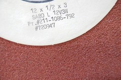 FEDERAL MOGUL NATIONAL GRINDING WHEEL 12 X 1/2 X 3, SA80 L 12V3W, 2070 RPM MAX