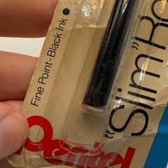 Pentel Slim Rolling Writer Refill Fine Point Black Ink Vintage MG8BP-A Japan