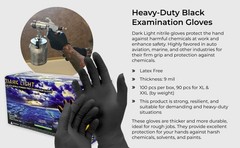 D678 Dark Light 9 mil Nitrile Powder Ex Gloves (Bla,