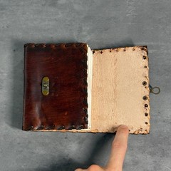 Handmade Leather Journal Brown Rustic Brass Clasp Vintage Pocket Notebook