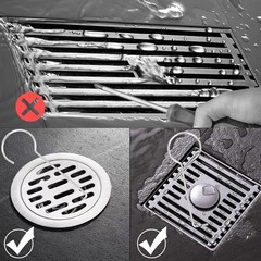 Durable Drain Grate Puller – 2 Pcs Stainless Steel Hooks for Easy Maintenance