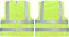 FX 2 Pockets Neon Yellow Safety Vest with Reflective Strips ANSI/ISEA APPROVED