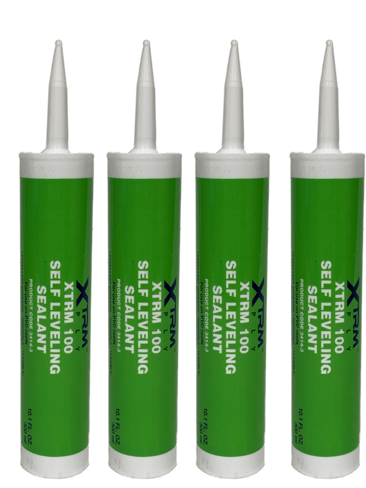 4 Pack XTRM 100 Camper Roof Self Leveling Sealant RV Rubber Roof Caulk White