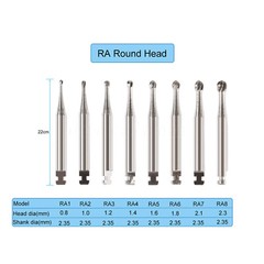 Dental Carbide Burs Straight Fissure Head Bur Latch 2.35mm RA For Low Speed