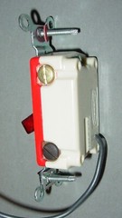 Hubbell 1223-PL 3-Way Red Pilot Light Handle 20A 120V Toggle Switch Vtg. USA NOS