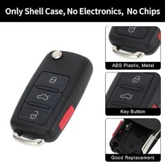 Replacement Keyless Entry Remote Fob Case for 2011-2016 VW Tiguan Golf Passat Je