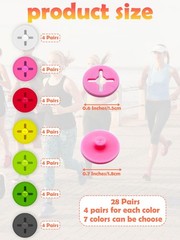 28 Pcs Running Bib Clips for Runners – Race Bib Fasteners in 7 Colors