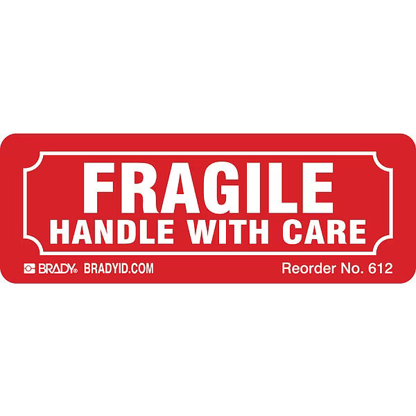 Brady 612LS Shipping Labels, 1-1/8 In. H, PK500