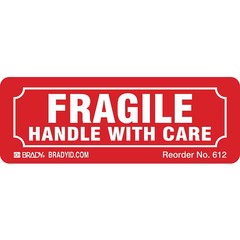 Brady 612LS Shipping Labels, 1-1/8 In. H, PK500