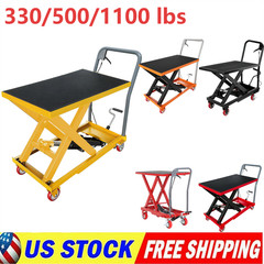 330/500/1100lbs Hydraulic Lift Table Cart 32″ Height Single Scissor Lift Table