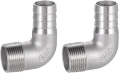 304 Stainless Steel Hose Barb Fitting, 1″ Hose Barb to 1″ NPT Male 90 Degree Elb