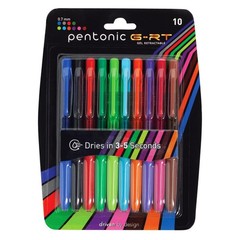 Pentonic GR-T Retractable Gel Pens, 10 Count, 1 Count (Pack of 10), Assorted
