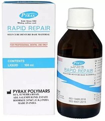 Pyrax RAPID REPAIR Self Cure Denture Repair Liquid 100ml Bottle free shipping fs