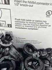 ARLINGTON NM94 1/2” NM CABLE CONNECTORS PUSH-IN ROMEX CLAMP 250 PACK NEW