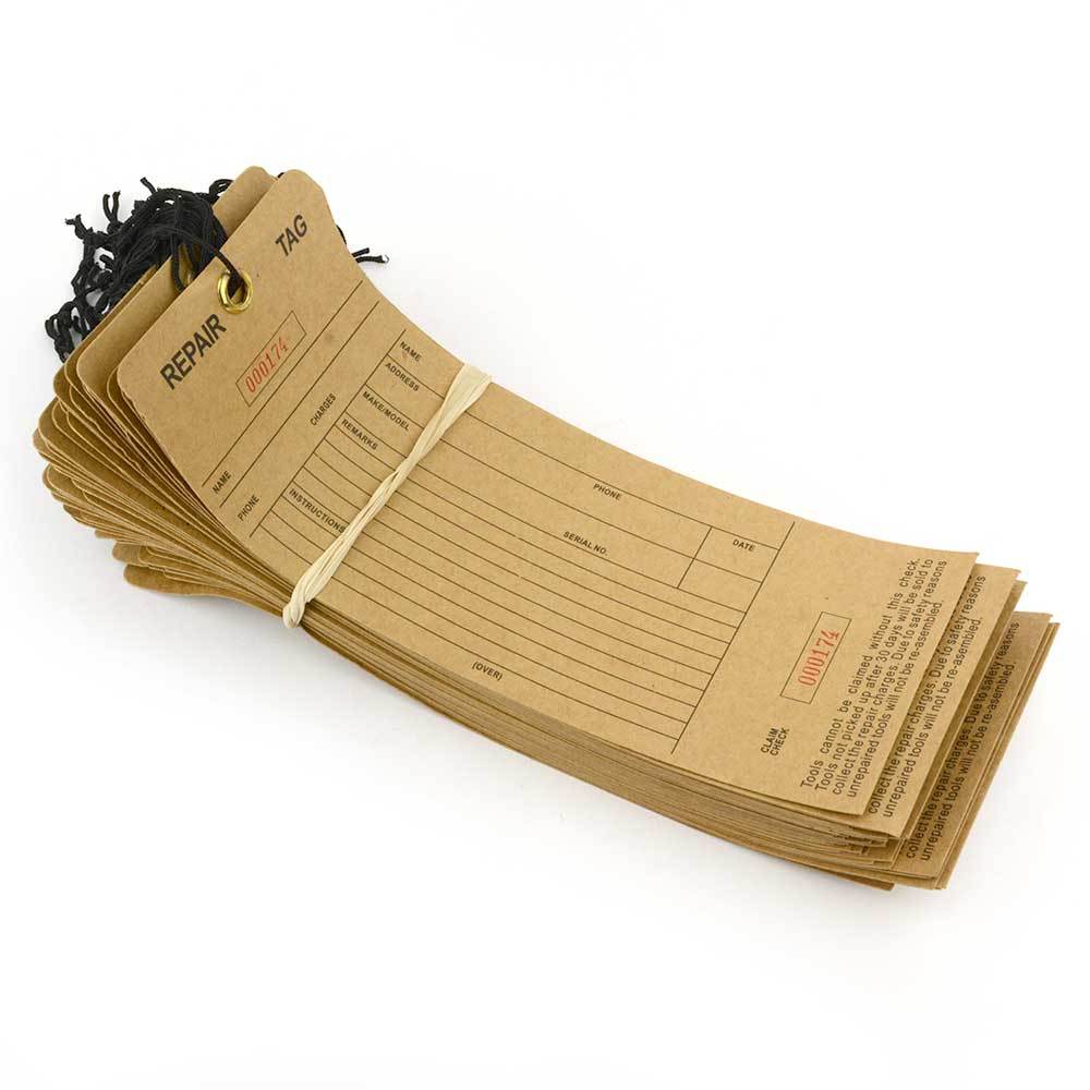 Cardboard 9.5 x 3.5 Inch Repair Maintenance Tags, Brown, (50/Box) – RP1082