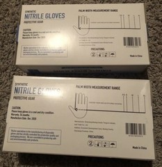 Gloves-Synthetic Nitrile Gloves (100 count) Size-Large (Lot of 2)