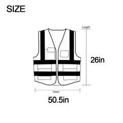 US Safety Work Vest High Visibility Security Reflective Vest With 5 Pockets XL