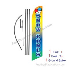 Snow Cones 15′ Feather Banner Swooper Flag Kit with pole+spike