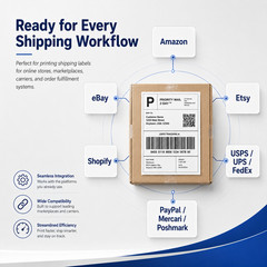 Compatible DK-1241 4″x6″ Thermal Shipping Labels for Brother QL Printers 2Rolls