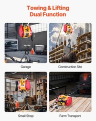 Uimoso 2-in-1 Portable Electric Hoist Winch 1100LB Wired/Wireless Remote Control