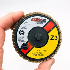 10x CGW Abrasives 30011 Flap Discs 3″ Mini Zirconia Quick Change Type R 36 Grit