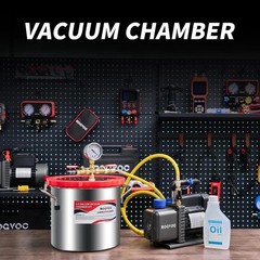 2 Gallon Vacuum Chamber, 201 Stainless Steel Degassing Chamber with Acrylic L…