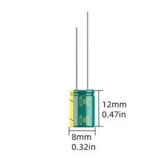 10-Pack 25V 220uF Quality Low ESR Electrolytic Capacitors 8x12mm 0.32×0.47in…