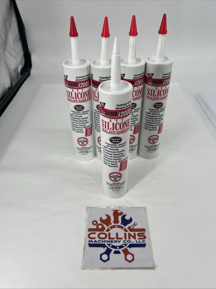 (Lot of 5) RainBuster 12000 RTV Silicone Sealant Adhesive Aluminum 10.3oz
