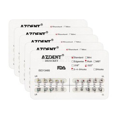 AZDENT Dental Orthodontic Metal Brackets Braces Standard Roth Slot.022 Hooks 345