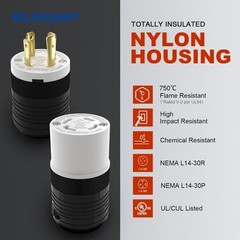 Moisture Resistant NEMA L14-30P Locking Plug – Ergonomic Design for Easy Use