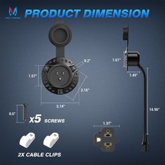 MICTUNING 18 Inch Extension 20A RV Shore Power Plug T-Blade Adapter for Campers