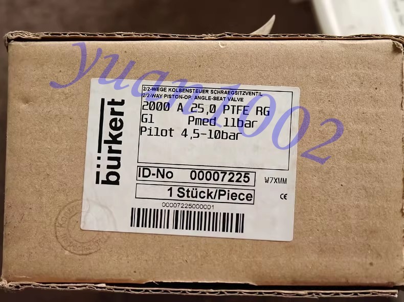 1PCS NEW Burkert 2000 A 25.0 PTFE RG 00007225 Pneumatic Angle seat valve